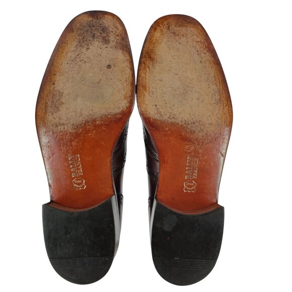 Vintage Bally France Men's Size 7.5D Brown Leather Dress Shoes Wingtips Oxfords - Picture 3 of 11